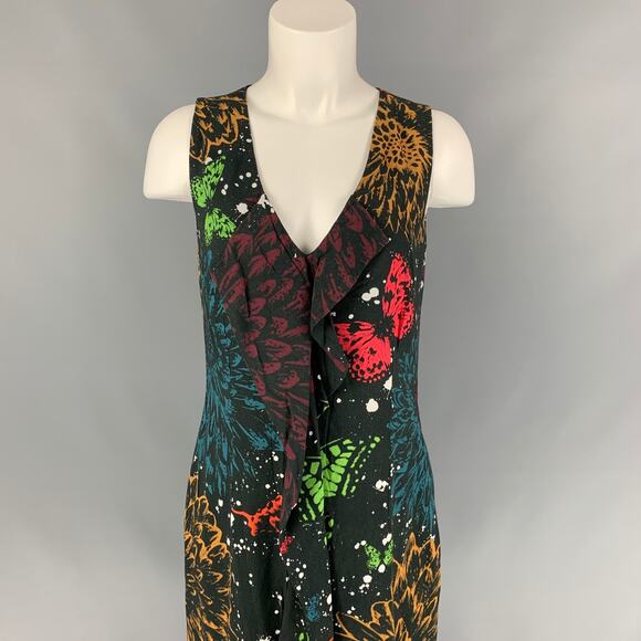 JOHN RICHMOND Size 6 Multi-Color Print Viscose Shift Dress - Picture 2 of 6
